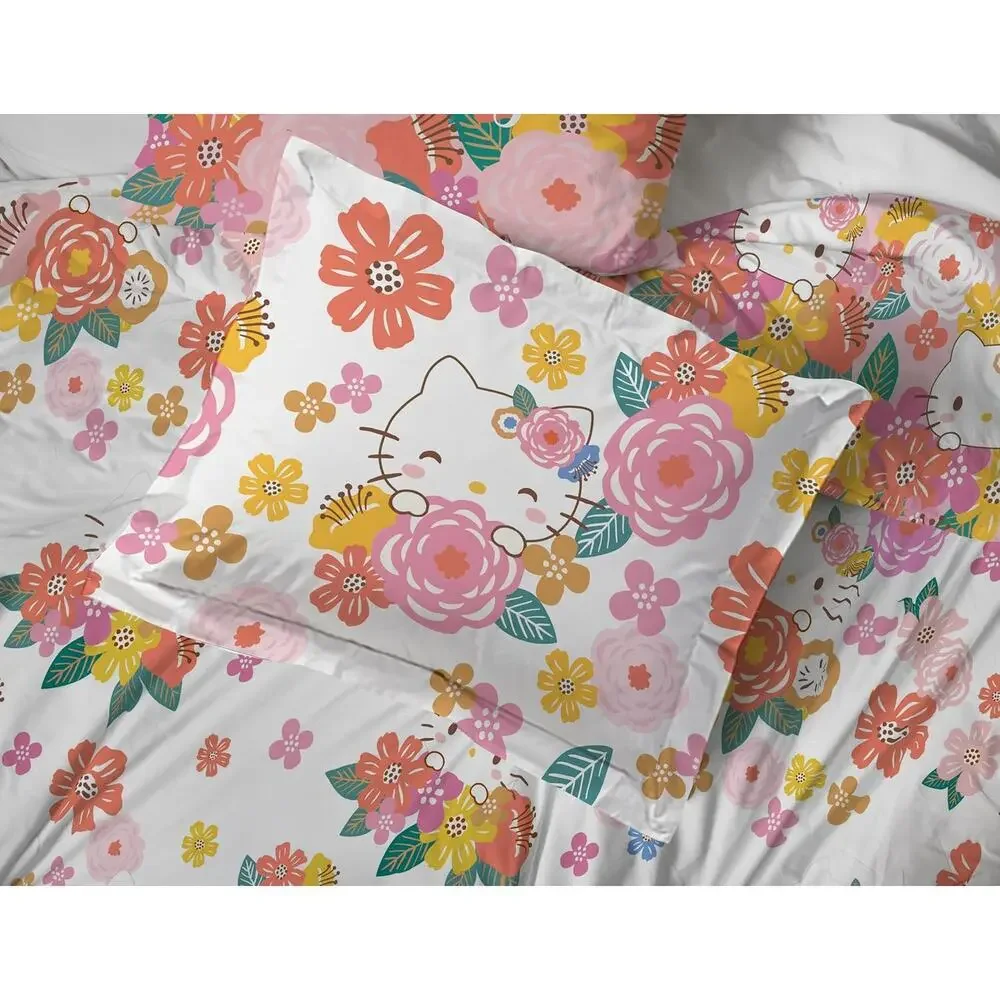 NEW Jay Franco Hello Kitty Floral Full Double Comforter Set 7 Piece Bedding Set